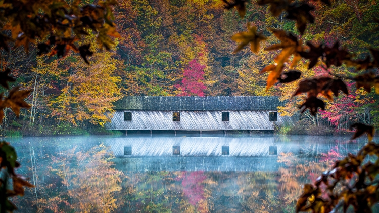 阿拉巴马州  ，亨茨维尔附近绿色山公园中的Cambron Covered Bridge